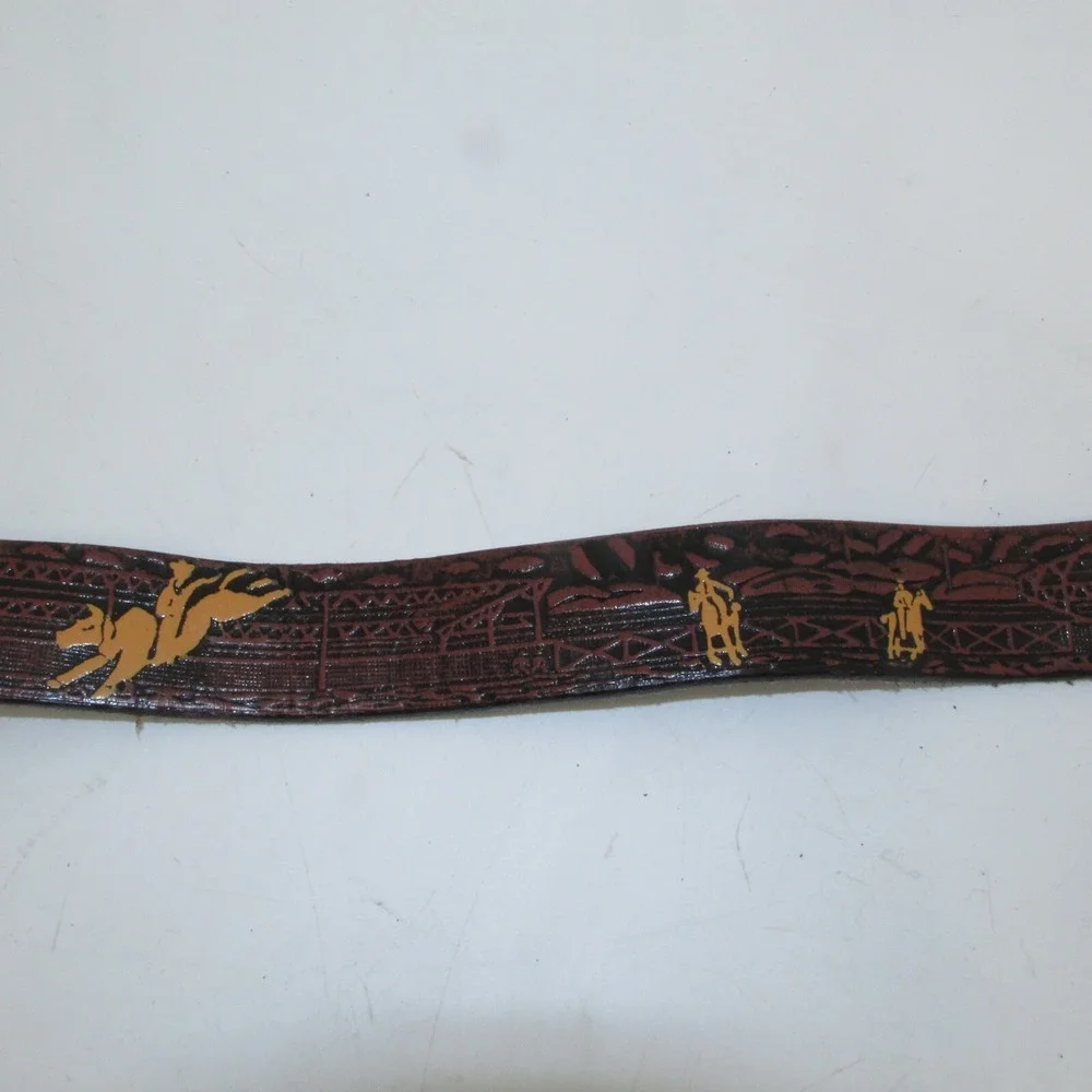Nocona Genu Leather Belt and Bullrider Buckle Boys 24 Inches Bull Riders Cowboys